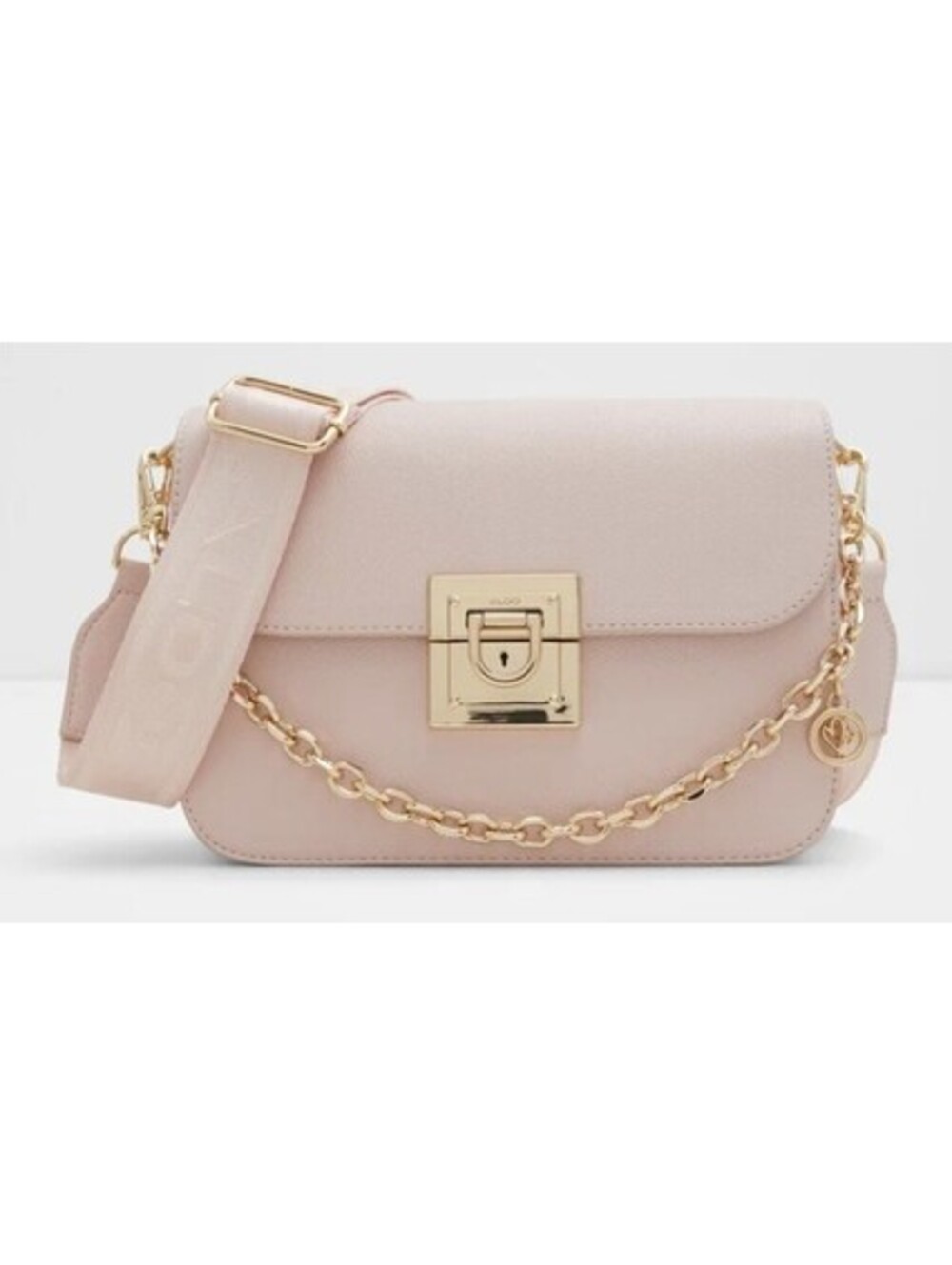 ALDO Womens Brea Cross Body Medium Light Pink / Gold NEW Sealed